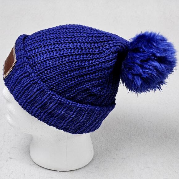 Love Your Melon Vibrant Blue Beanie Knit Pom Pom Hat Winter Gorp Ski Snow USA - Picture 2 of 6